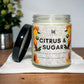 citrus and sugar soy candle.