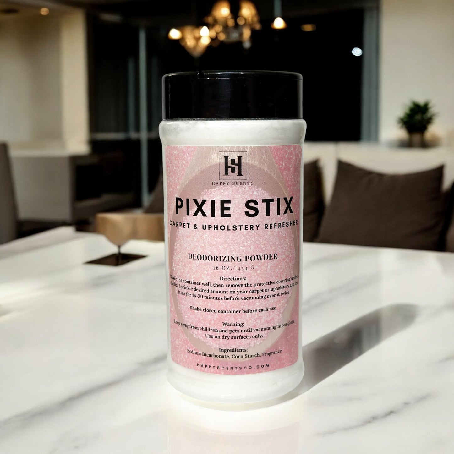 Pixie Stix Deodorizing Carpet powder.