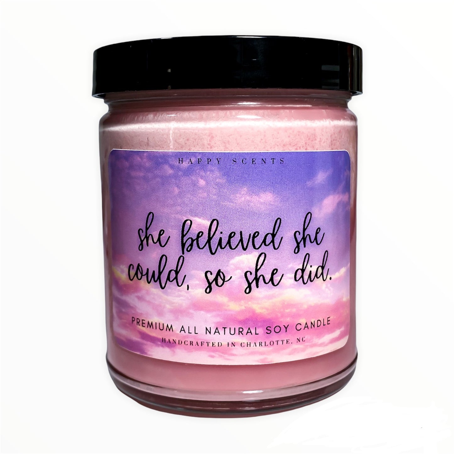 "She Believed She Could, so She Did" Quotable Jar Candle