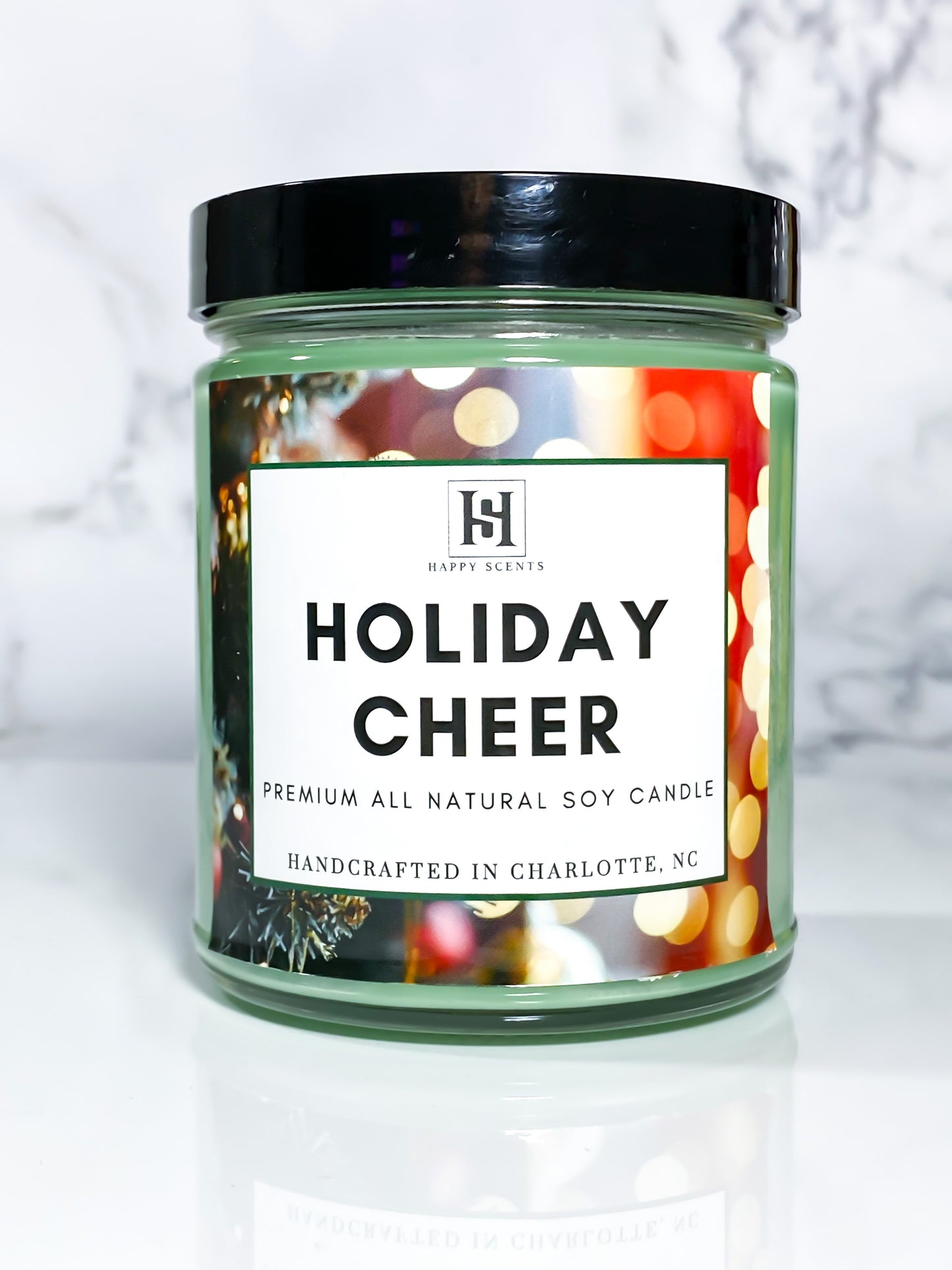 Holiday Cheer Soy Candle. Christmas scented candle.