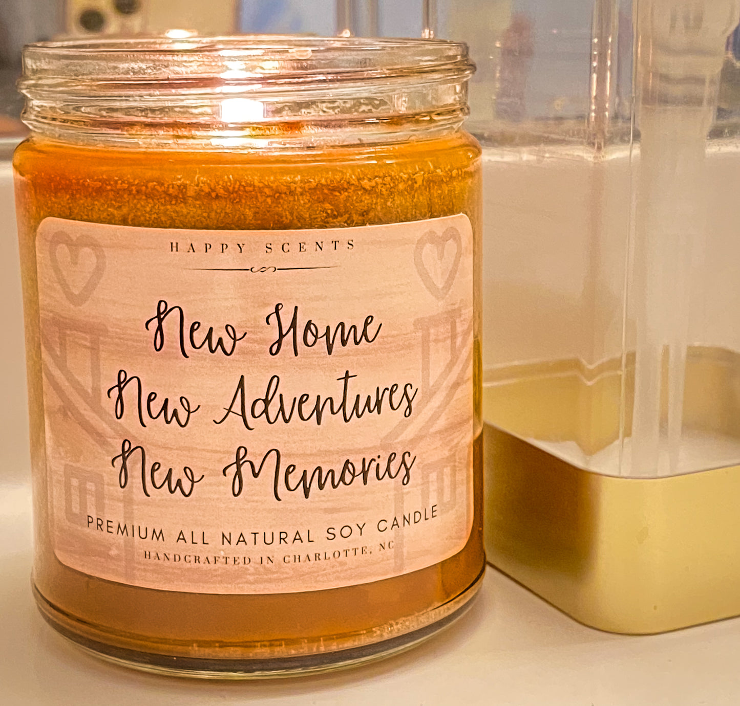 Housewarming Candle Gift, "New Home, New Adventures, New Memories"
