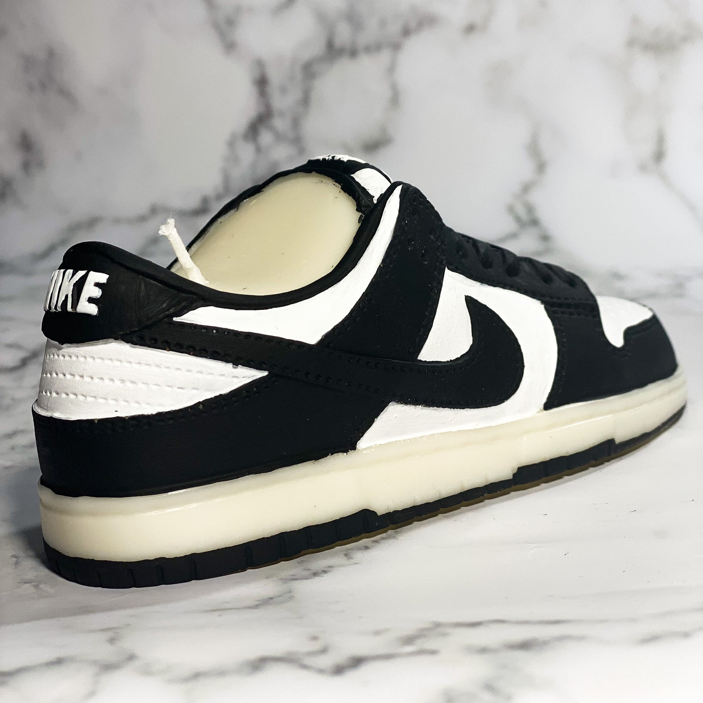 nike black white dunk inspired sneaker candle