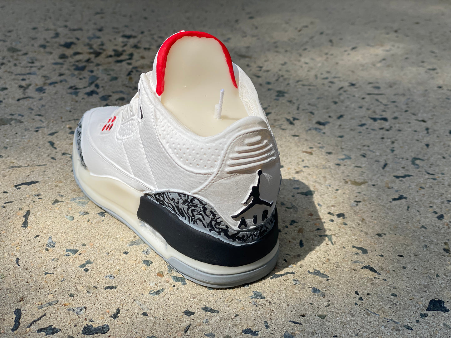 Sneaker Soy Candle inspired by the White Cement AJ3