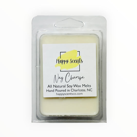 Nag Champa wax melts. Soy wax melts that provide a flameless fragrance at home. 