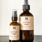 Egyptian Amber Room and linen mist in 2oz and 8 oz amber spray bottles. 