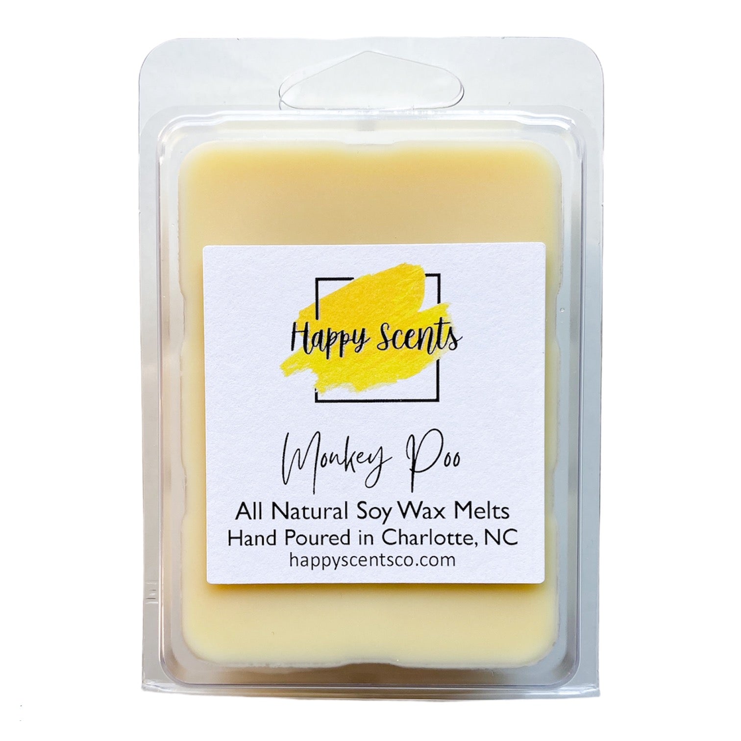 Monkey Poo Wax Melts in Clamshell. Tropical Scented Wax Melts