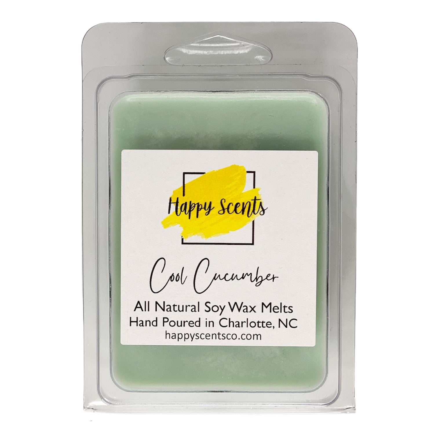 cool cucumber scented wax melts in a clamshell container