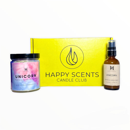 Happy Scents Monthly Candle Club Jar Candle + Room Spray