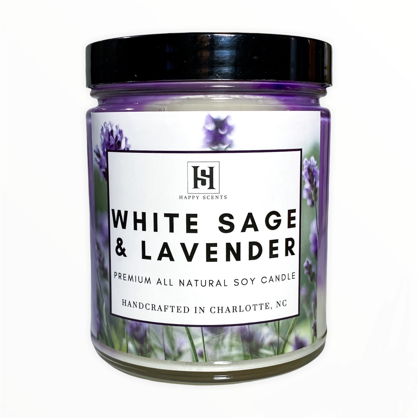 White Sage & Lavender scented soy candle