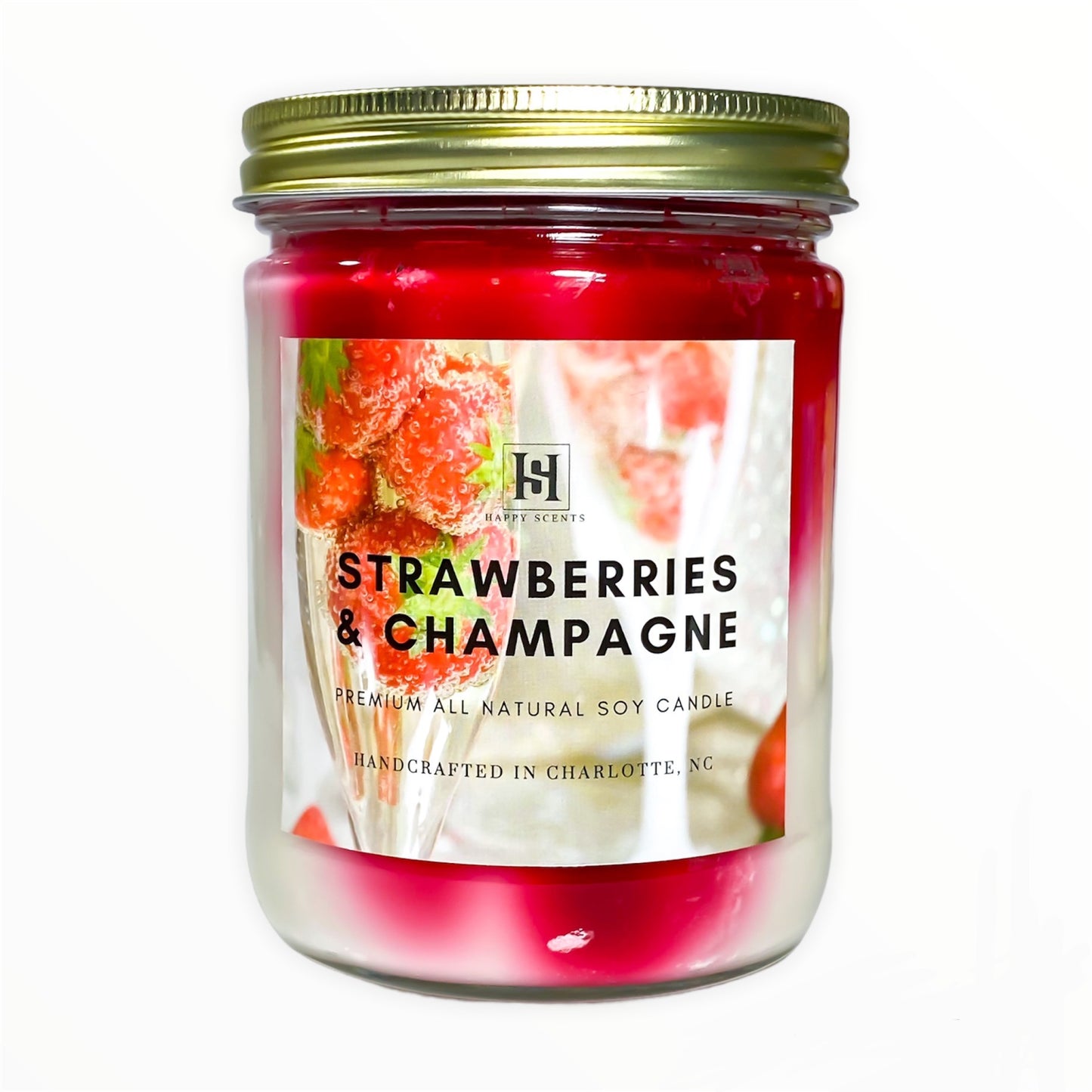 Strawberries & Champagne Jar Candle-Large