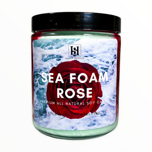 Sea Foam Rose Jar Candle