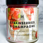 strawberries & champagne scented soy candle