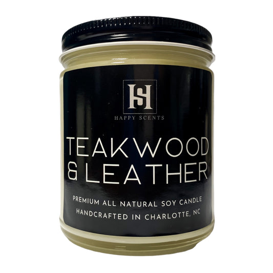 Teakwood & Leather Jar Candle