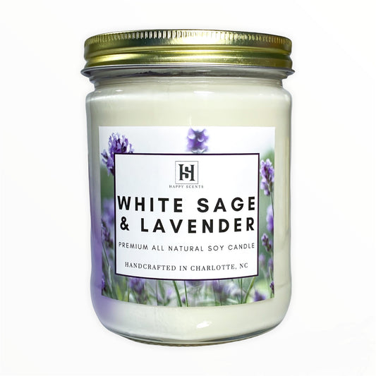 White Sage & Lavender Jar Candle-Large